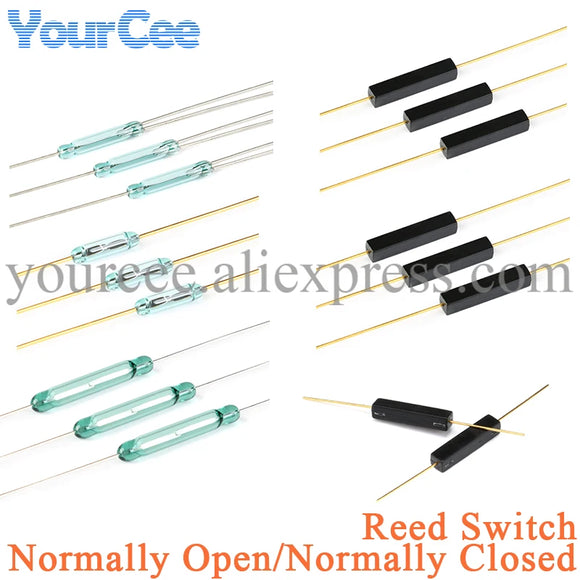 10pcs Reed Switch Magnetic Switch Normally Open Normally Closed NO NC Magnetic Conversion Sensor Induction Switch 4*28MM 1.8*10