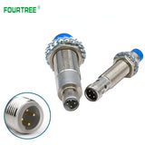 M12 Plug-in Proximity Sensor Metal Inductive Approach Switch With 4 Cores Air Plug Detect Distance 2mm 4mm PNP/NPN NO NC