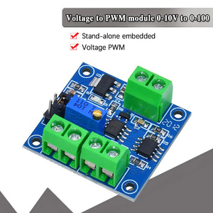 PWM to Voltage Converter Module 0%-100% to 0-10V for PLC MCU Digital to Analog Signal PWM Adjustabl Converter Power Module