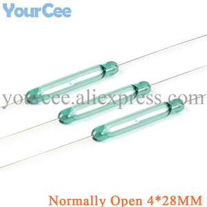 10pcs Reed Switch Magnetic Switch Normally Open Normally Closed NO NC Magnetic Conversion Sensor Induction Switch 4*28MM 1.8*10