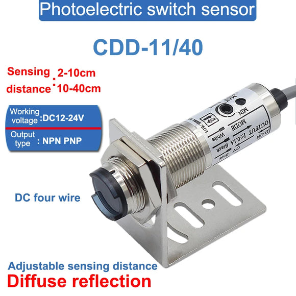 CDD-11/40N CDD-11/40p 2-10/10-40 cm Abstand Einstellbarer Infrarot-Laser-Laser-Diffuse-Reflexions-Photoelektrikum Induktiver Switchsensor