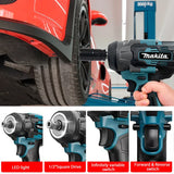 Makita Electric Wrench 560Nm Brushless Moter Impact Wrench Car Repair LED Lighting Cordless Power Tools For Makita 18V Battery