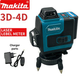 Makita 3D-4D 16Lines Laser Level 12V MAX CXT XPT Lithium-Ion Self-Leveling 360° 3-Plane Green Laser Level Measuring Instrument