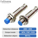 M12 Inductance Proximity Sensor Plug-in type 6-36VDC 90-250VAC NPN PNP NO NC NO+NC Cylindrical Metal Approach Switch IP65