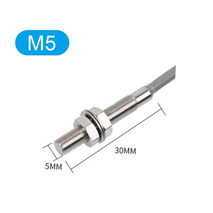 M3/M4/M5/M6 Micro Proximity Switch Three Wire Inductive Sensor with 2m Cable IP68 Waterproof NPN PNP NO NC Inductive Metal