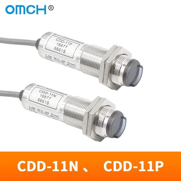 OMCH CDD-11N CDD-11P distance adjustable infrared laser diffuse reflection photoelectric inductive switch sensor DC 24 V