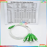 Free Shipping 10pcs/lot Splitter 1X2 1X4 1X8 1X16 1X32 PLC SC/APC Fiber Optic Single Mode 0.9mm G657A1 LSZH 1m  PVC