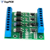 4-Channel MOS PLC Amplifier Board Driver Module PWM 3-20V to 3.7-27V DC 10A Board Driver 4-Channel MOSFET PLC Amplifier