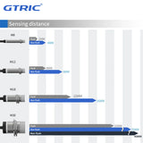 GTRIC Long Distance Proximity Sensor M8 10-30V NPN PNP NO NC Flush Non-Flush Sensing Range 2mm 4mm Inductive Switch