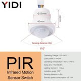 Light Pir Infrared Motion Sensor IR Detector Switch Auto On Off Adjustable Time Delay 110V 220V AC Human Body Induction Lamp