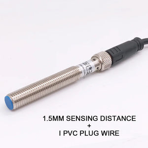 IP65 M8 Inductive Proximity Sensor Cylindrical Metal Approach  3pin Connectior 2m PVC Cable 1.5mm 2mm Detection NPN PNP DC10-30V