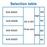 M12 10mm Sensing Distance NJK-5002 DC 5-30V PNP NPN NO NC Hall Magnetic Induction Proximity Sensor Switch