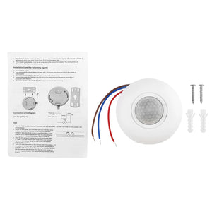 AC 85-265V Infrared PIR Motion Sensor Switch with Time Delay 360° Cone Angle Detecting Induction Sensor For LED Ceiling Light